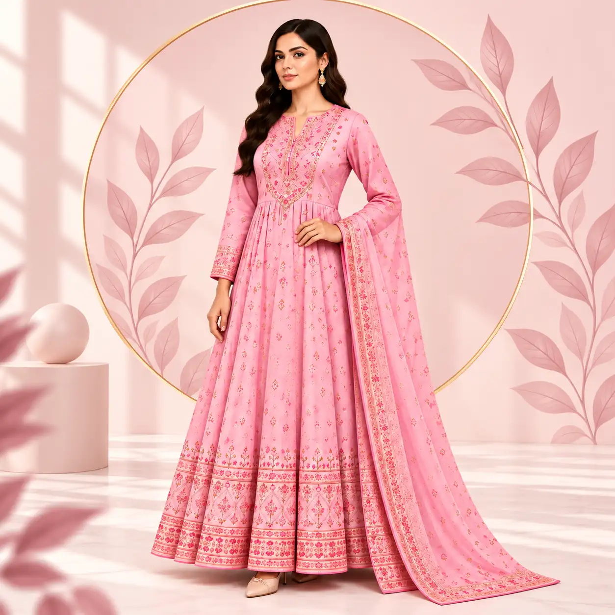Pakistani Inspired Pure Cotton 2Pics Women Dress